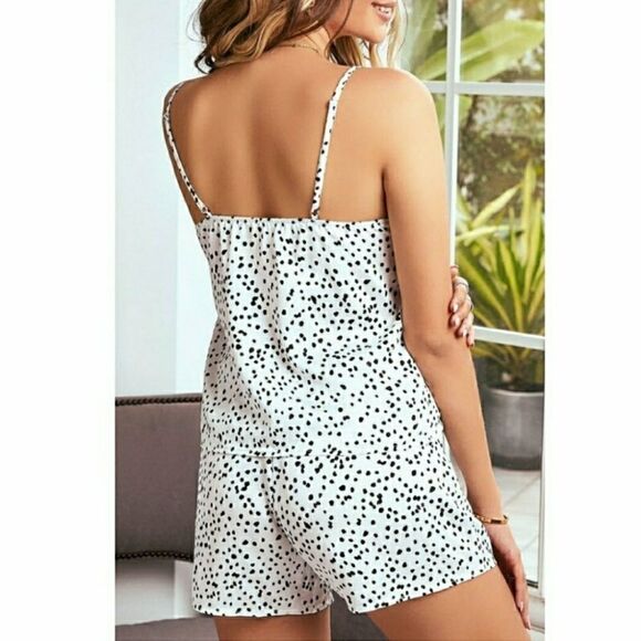 Satiny Polka Dot Cami & Shorts Set - Picture 3 of 8